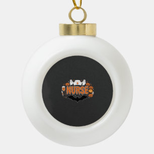 Halloween Verpleegster Druppelende Pompoen Geest V Keramische Bal Ornament