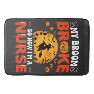 Halloween Verpleegster Gebroken Bezem Heks Grafisc Badmat