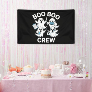 Halloween-verpleegster geschenk Boo Boo bemanning  Spandoek