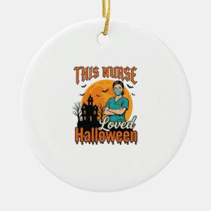 Halloween-verpleegster hield van Halloween Vintage Keramisch Ornament