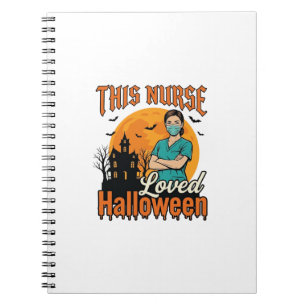 Halloween verpleegster hield van Halloween vintage Notitieboek