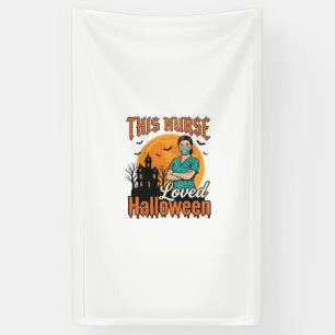 Halloween Verpleegster Hield Van Halloween Vintage Spandoek