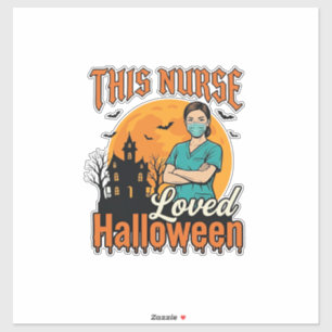 Halloween verpleegster hield van Halloween vintage Sticker