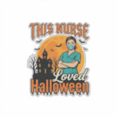 Halloween verpleegster hield van Halloween vintage Sticker (Voorkant)