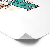 Halloween Verpleegster met Koffie Dragen Heksen Pe Poster (Hoek)