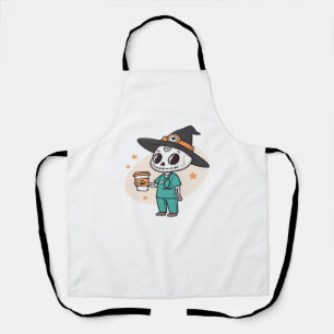 Halloween Verpleegster met Koffie Dragen Heksen Pe Schort