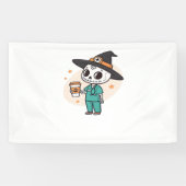 Halloween Verpleegster met Koffie Dragen Heksen Pe Spandoek (Horizontaal)
