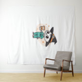 Halloween Verpleegster met Koffie Dragen Heksen Pe Wandkleed (In Situ (horizontaal))