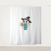 Halloween Verpleegster met Koffie Dragen Heksen Pe Wandkleed (Voorkant)