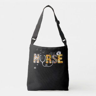 Halloween verpleegster met pompoen boo spin heks crossbody tas