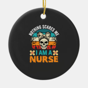 Halloween Verpleegster Niets Maakt Me Bang Schedel Keramisch Ornament