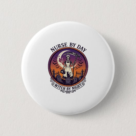 Halloween Verpleegster Overdag_1 Ronde Button 5,7 Cm (Voorkant)
