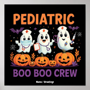 Halloween Verpleegster Pediatrisch Boo Boo Team Gr Poster
