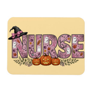 Halloween Verpleegster Roze Lint Ontwerp Magneet