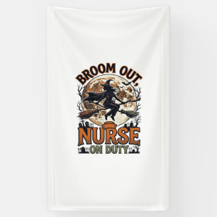 Halloween Verpleegster Shirt Grappige Heks Bezems Spandoek