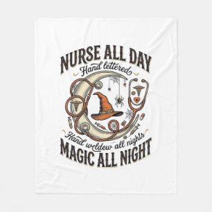 Halloween Verpleegster Shirt Hekserij Medische Nac Fleece Deken