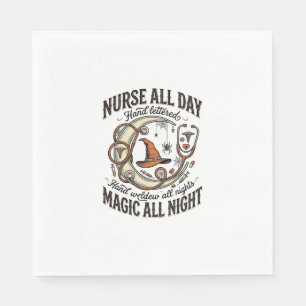 Halloween-verpleegster shirt heksig medisch nachtd servet
