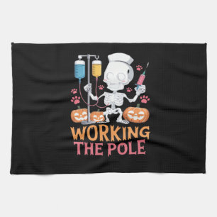 Halloween Verpleegster Skelet Grappige Grap Essent Theedoek