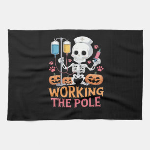 Halloween-verpleegster skelet grappige grap essent theedoek