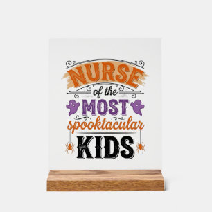 Halloween Verpleegster Spooktacular Kids Vintage O Acryl Bord