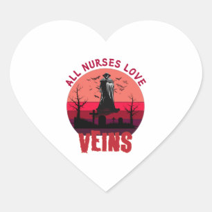 Halloween Verpleegster Vampier Alle Verpleegkundig Hart Sticker