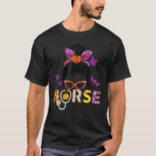 Halloween verpleegster verzorging Schattige gezond T-shirt