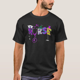 Halloween verpleegster verzorging Schattige gezond T-shirt