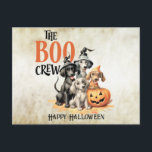 Halloween Verschrikkelijke Boo Honden Bemanning Or Briefkaart<br><div class="desc">Halloween Verschrikkelijke Boo Honden Bemanning Oranje Pompoen Ansichtkaart. Uniek,  mooi,  stijlvol ontwerp. Eenvoudig aan te passen. Lettertype,  grootte en kleuren kunnen worden gewijzigd. Overeenkomstige artikelen zijn beschikbaar.</div>