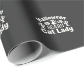 Halloween Verschrikkelijke Kat Dame_1 Cadeaupapier (Rol Hoek)