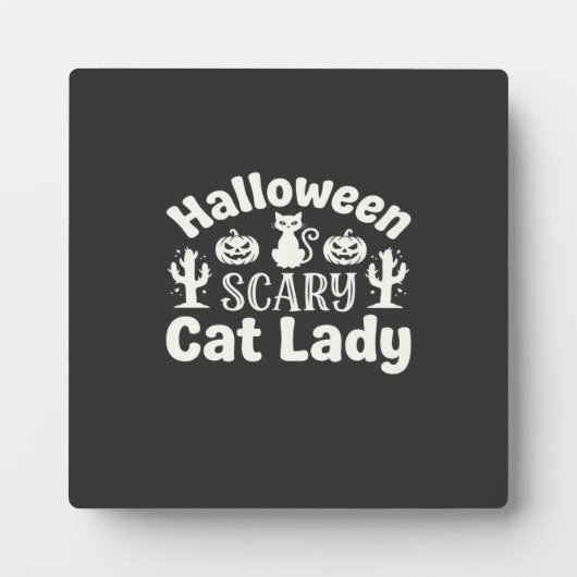 Halloween Verschrikkelijke Kat Dame_1 Fotoplaat (Voorkant)