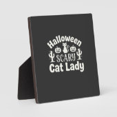 Halloween Verschrikkelijke Kat Dame_1 Fotoplaat (Voorkant)