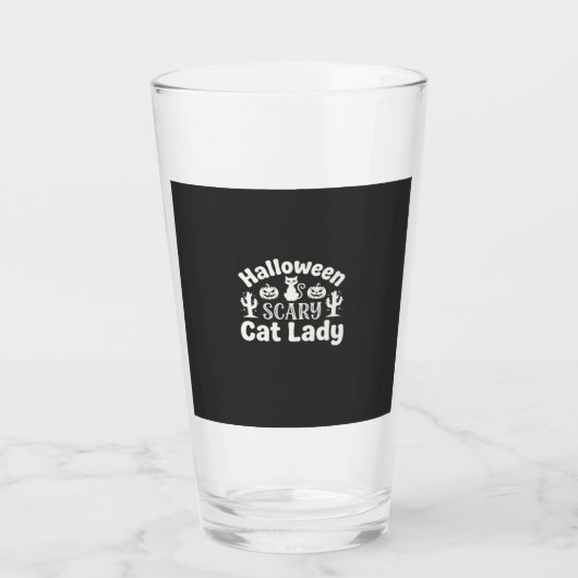Halloween Verschrikkelijke Kat Dame_1 Glas (Voorkant)