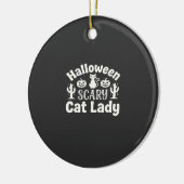 Halloween Verschrikkelijke Kat Dame_1 Keramisch Ornament (Links)