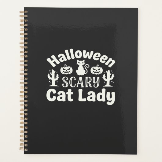 Halloween Verschrikkelijke Kat Dame_1 Planner (Voorkant)