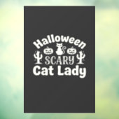 Halloween Verschrikkelijke Kat Dame_1 Raamsticker (Vel 3)