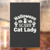 Halloween Verschrikkelijke Kat Dame_1 Raamsticker (Vel 2)