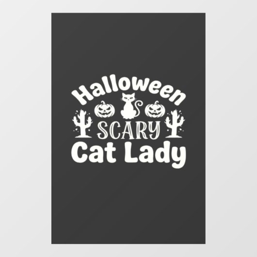 Halloween Verschrikkelijke Kat Dame_1 Raamsticker (Vel)
