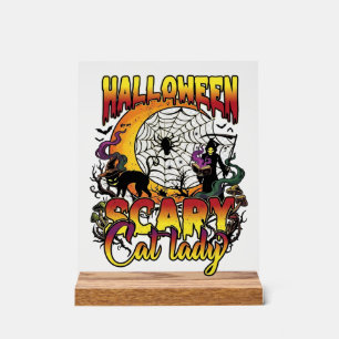 Halloween Verschrikkelijke Kat Dame Grim Reaper Ma Acryl Bord