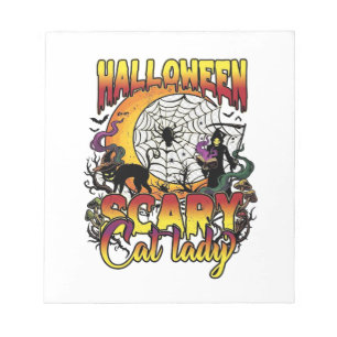 Halloween Verschrikkelijke Kat Dame Grim Reaper Ma Notitieblok