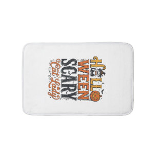 Halloween Verschrikkelijke Kat Dame Vintage Kat Sh Badmat