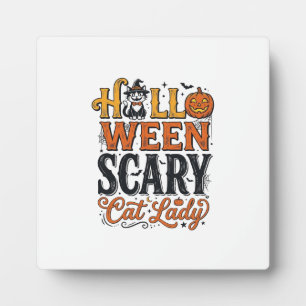 Halloween Verschrikkelijke Kat Dame Vintage Kat Sh Fotoplaat