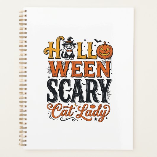 Halloween Verschrikkelijke Kat Dame Vintage Kat Sh Planner (Voorkant)