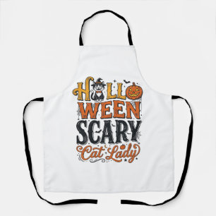 Halloween Verschrikkelijke Kat Dame Vintage Kat Sh Schort