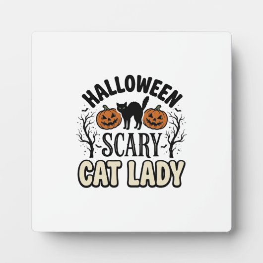 Halloween Verschrikkelijke Kat Dame Vintage Vector Fotoplaat (Voorkant)