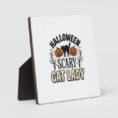 Halloween Verschrikkelijke Kat Dame Vintage Vector Fotoplaat (Voorkant)