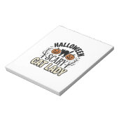 Halloween Verschrikkelijke Kat Dame Vintage Vector Notitieblok (Linkerzijde)