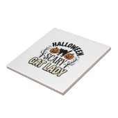 Halloween Verschrikkelijke Kat Dame Vintage Vector Tegeltje (Zijkant)