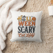 Halloween Verschrikkelijke Kat Dames Vintage Kat S Kussen (Deken)