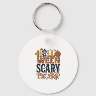 Halloween Verschrikkelijke Kat Lady Vintage Kat Sh Sleutelhanger