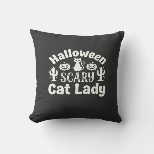 Halloween Verschrikkelijke Kat Vrouw_1 Kussen (Voorkant)
